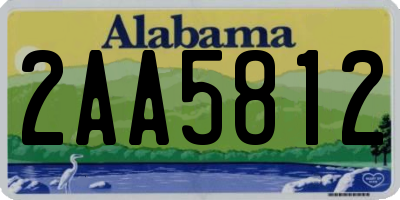 AL license plate 2AA5812