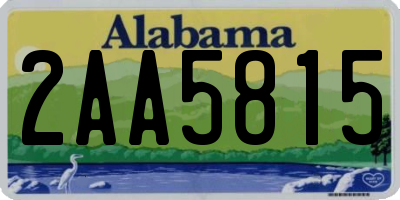 AL license plate 2AA5815