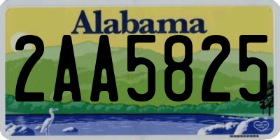 AL license plate 2AA5825