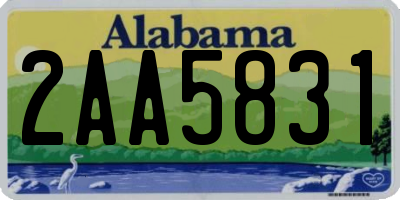 AL license plate 2AA5831