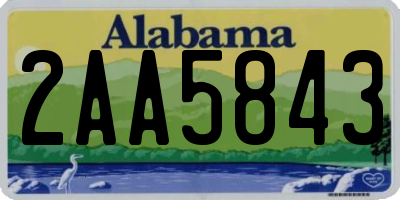 AL license plate 2AA5843