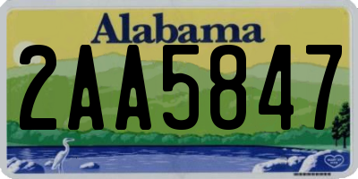 AL license plate 2AA5847