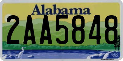 AL license plate 2AA5848