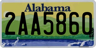 AL license plate 2AA5860