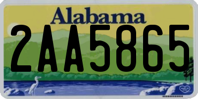 AL license plate 2AA5865
