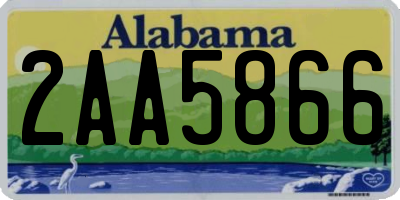 AL license plate 2AA5866