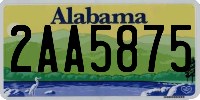 AL license plate 2AA5875