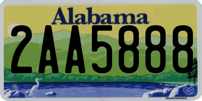 AL license plate 2AA5888