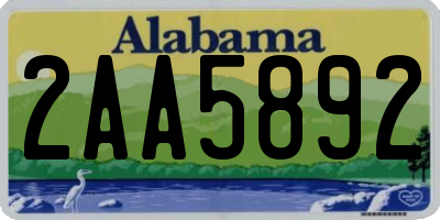 AL license plate 2AA5892