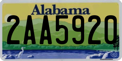 AL license plate 2AA5920
