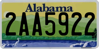 AL license plate 2AA5922