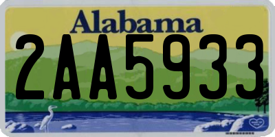 AL license plate 2AA5933