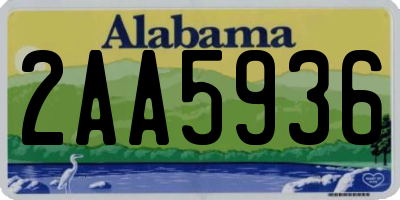 AL license plate 2AA5936