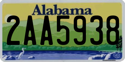 AL license plate 2AA5938