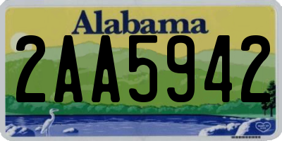 AL license plate 2AA5942