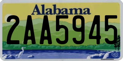AL license plate 2AA5945