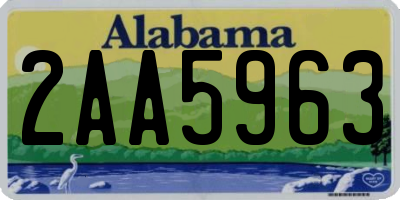 AL license plate 2AA5963