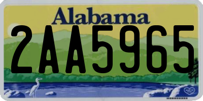 AL license plate 2AA5965
