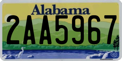 AL license plate 2AA5967
