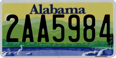 AL license plate 2AA5984