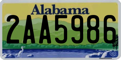 AL license plate 2AA5986