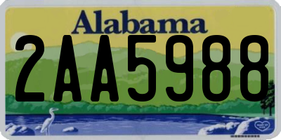 AL license plate 2AA5988