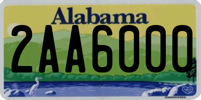 AL license plate 2AA6000