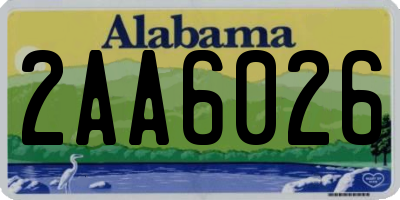 AL license plate 2AA6026