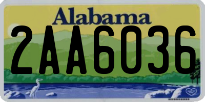 AL license plate 2AA6036