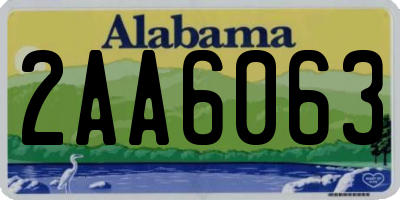 AL license plate 2AA6063
