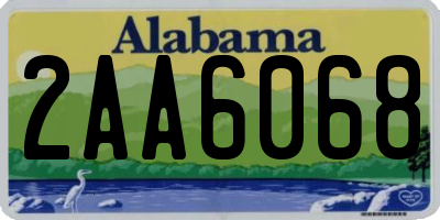 AL license plate 2AA6068