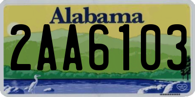 AL license plate 2AA6103