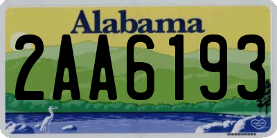 AL license plate 2AA6193