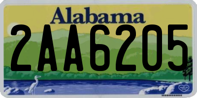 AL license plate 2AA6205