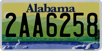 AL license plate 2AA6258
