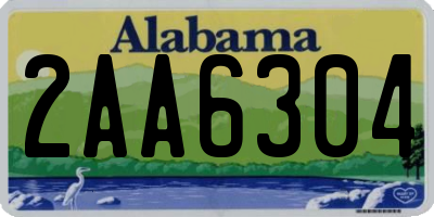 AL license plate 2AA6304
