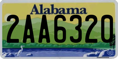 AL license plate 2AA6320