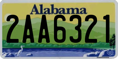 AL license plate 2AA6321