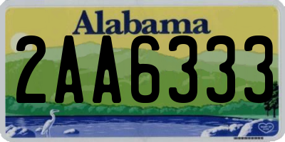 AL license plate 2AA6333