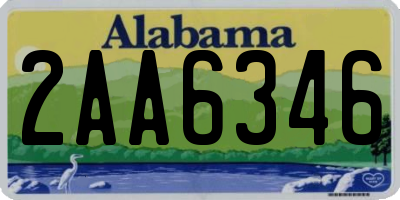 AL license plate 2AA6346