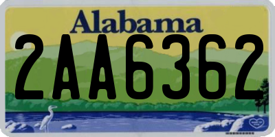 AL license plate 2AA6362