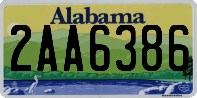 AL license plate 2AA6386