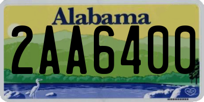 AL license plate 2AA6400