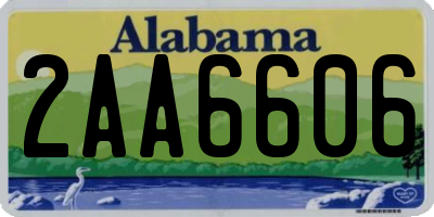 AL license plate 2AA6606