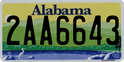 AL license plate 2AA6643