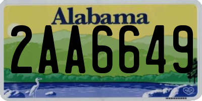 AL license plate 2AA6649