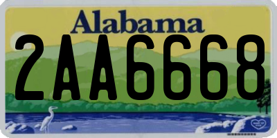 AL license plate 2AA6668