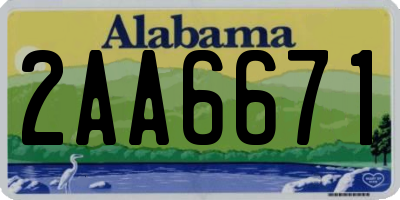 AL license plate 2AA6671