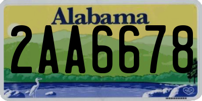 AL license plate 2AA6678