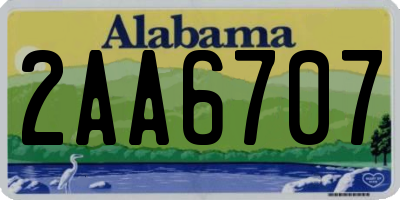 AL license plate 2AA6707